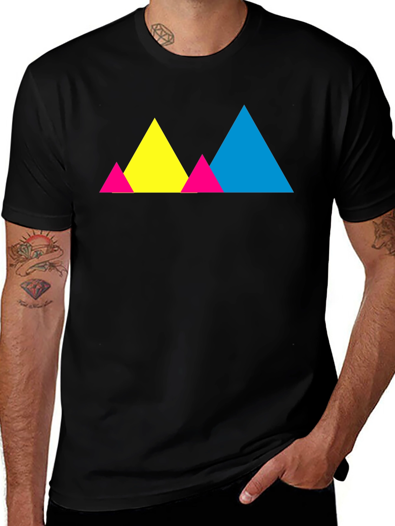 Colorful Geometric Triangle Graphic Tee