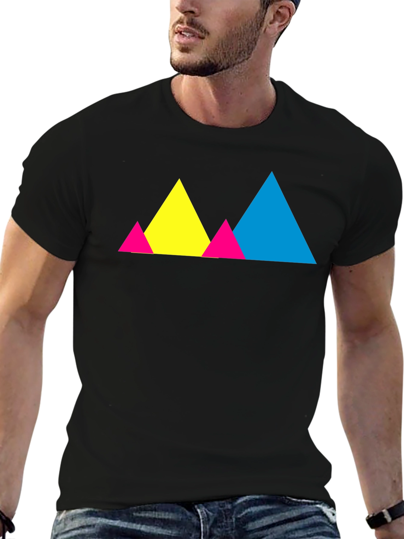 Colorful Geometric Triangle Graphic Tee