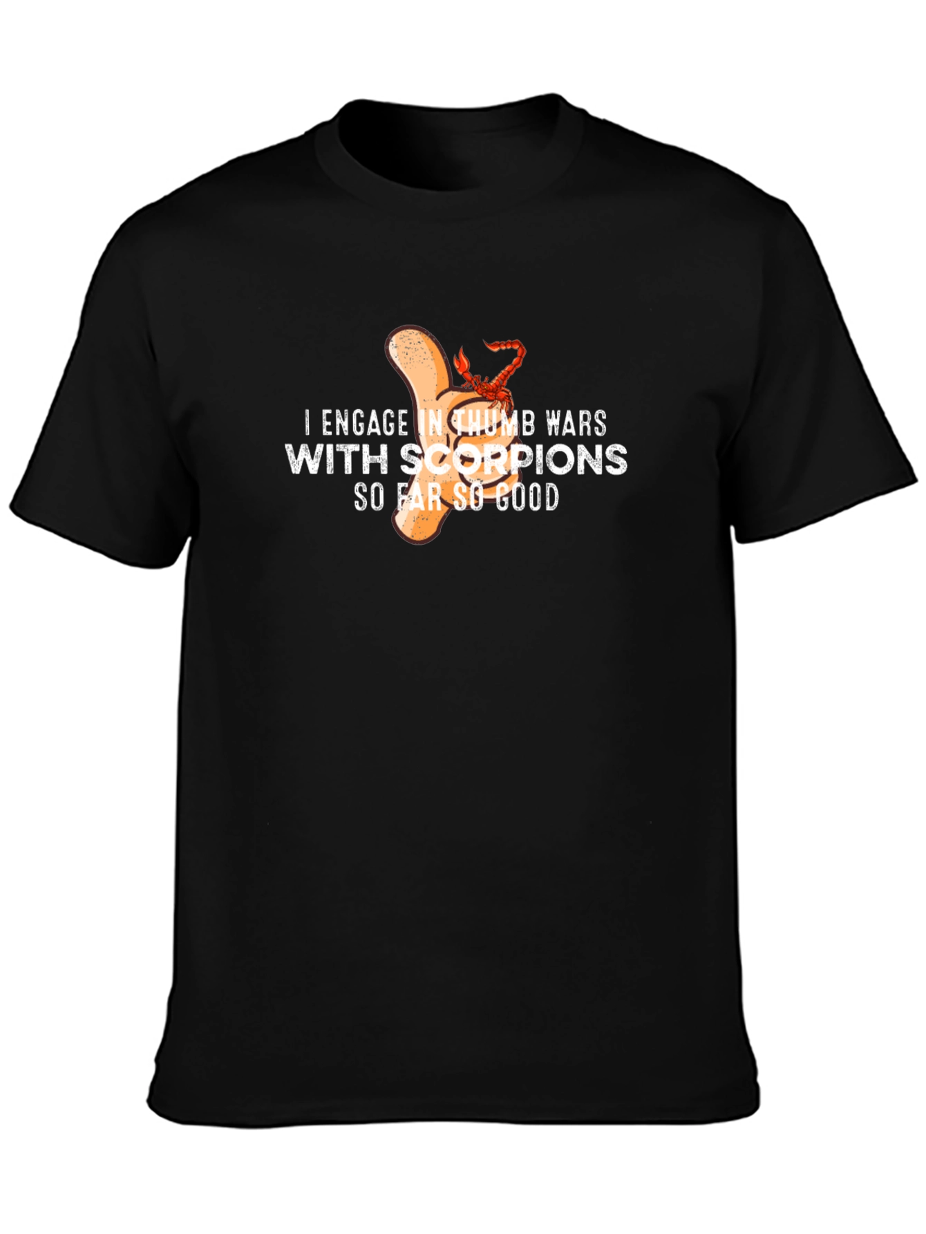 Funny Thumb War Scorpion T-Shirt - Black