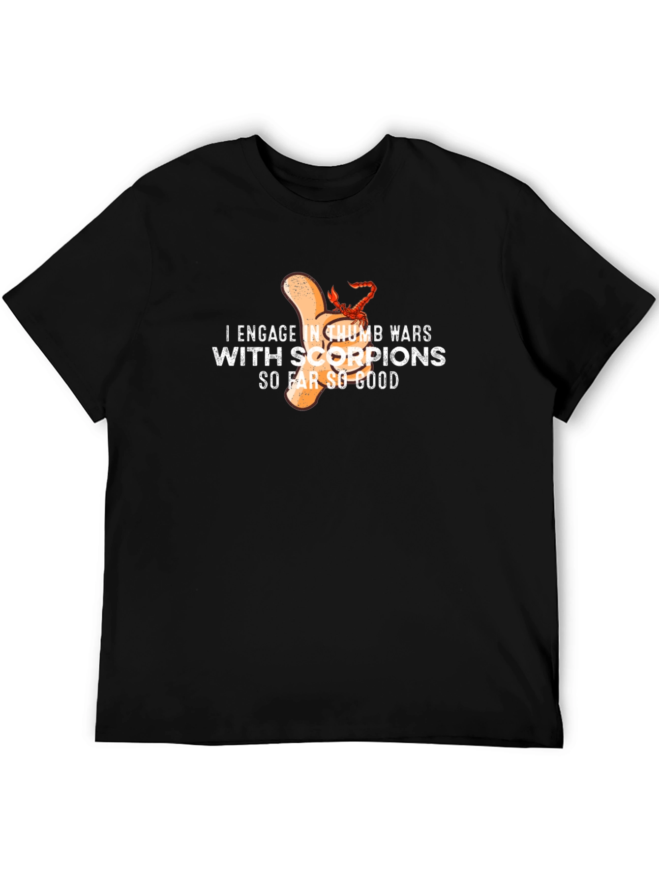 Funny Thumb War Scorpion T-Shirt - Black