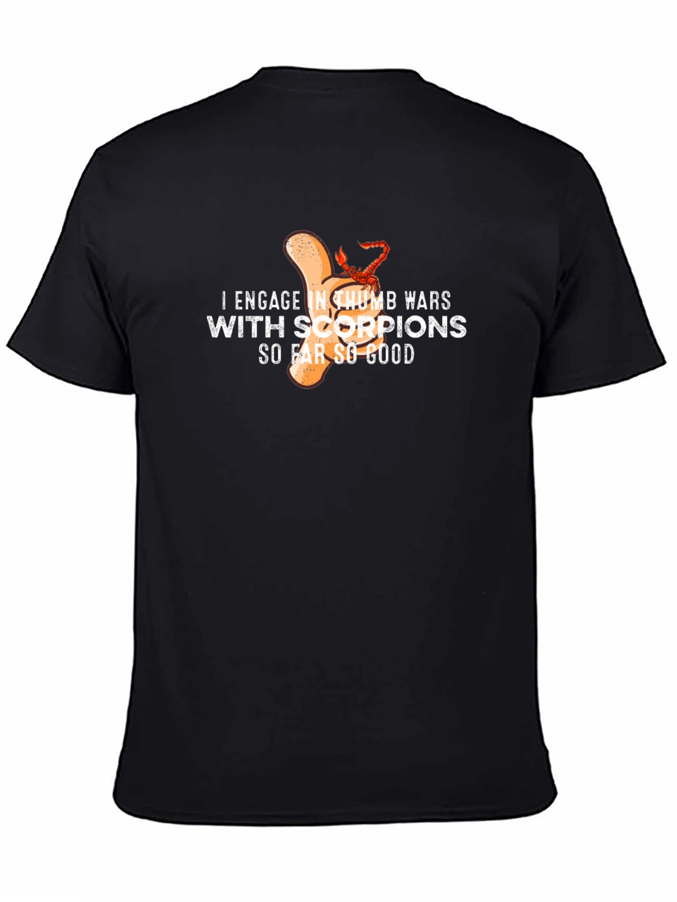 Funny Thumb War Scorpion T-Shirt - Black
