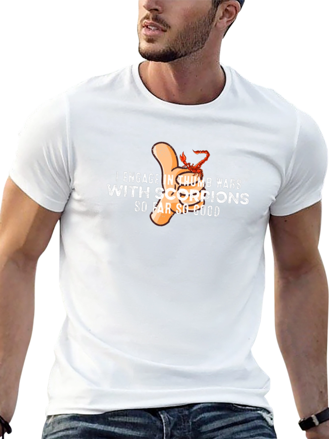 Funny Thumb War Scorpion T-Shirt - Black