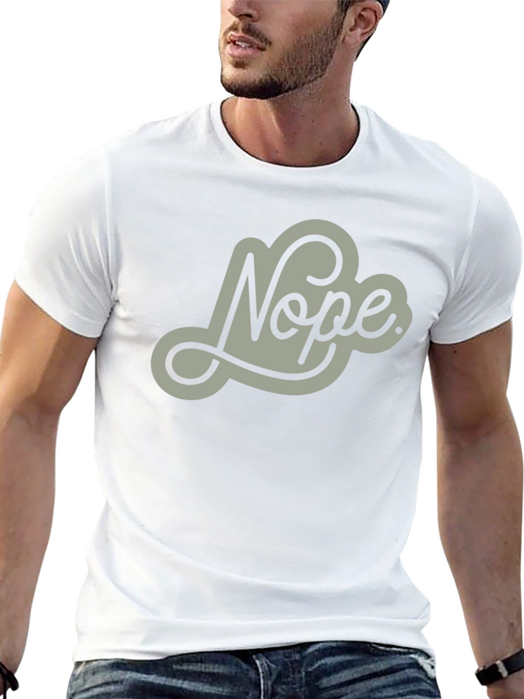 Nope Graphic Tee - Mens Casual Crew Neck T-Shirt