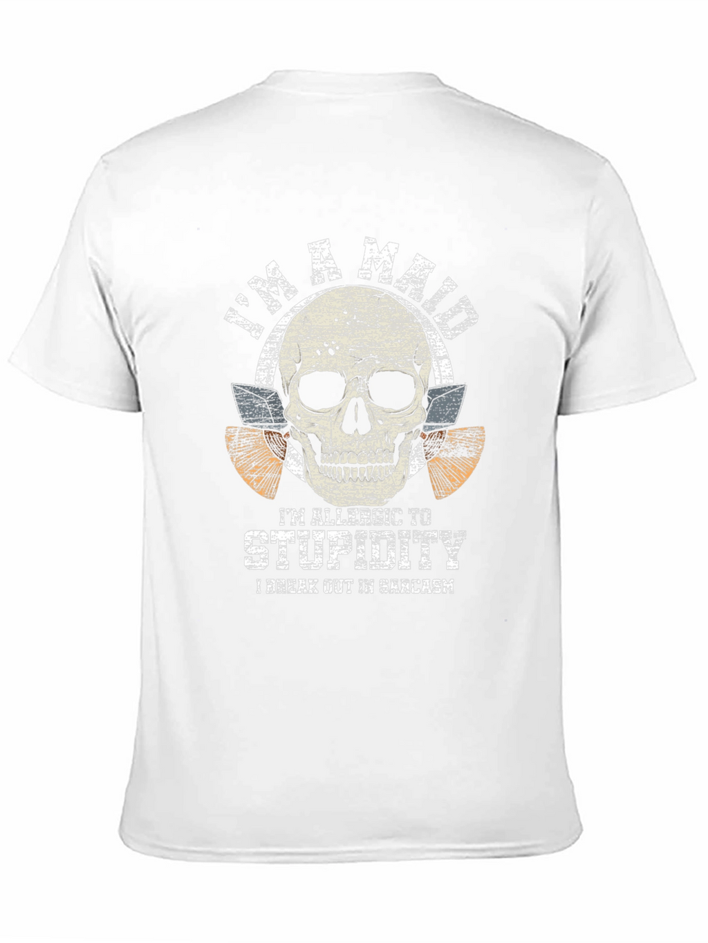 Mad Allergic to Stupidity Skull Graphic Tee