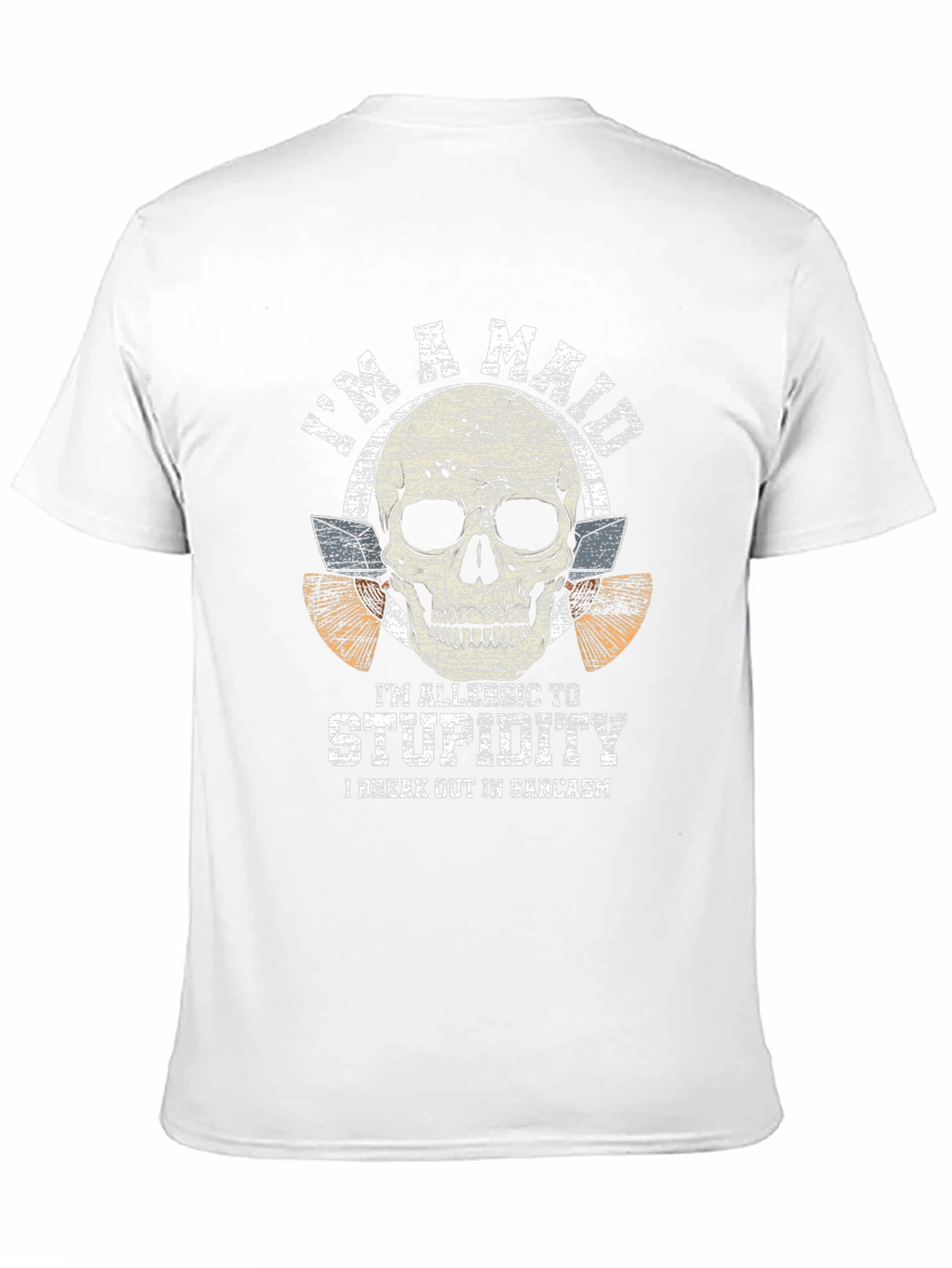 Mad Allergic to Stupidity Skull Graphic Tee