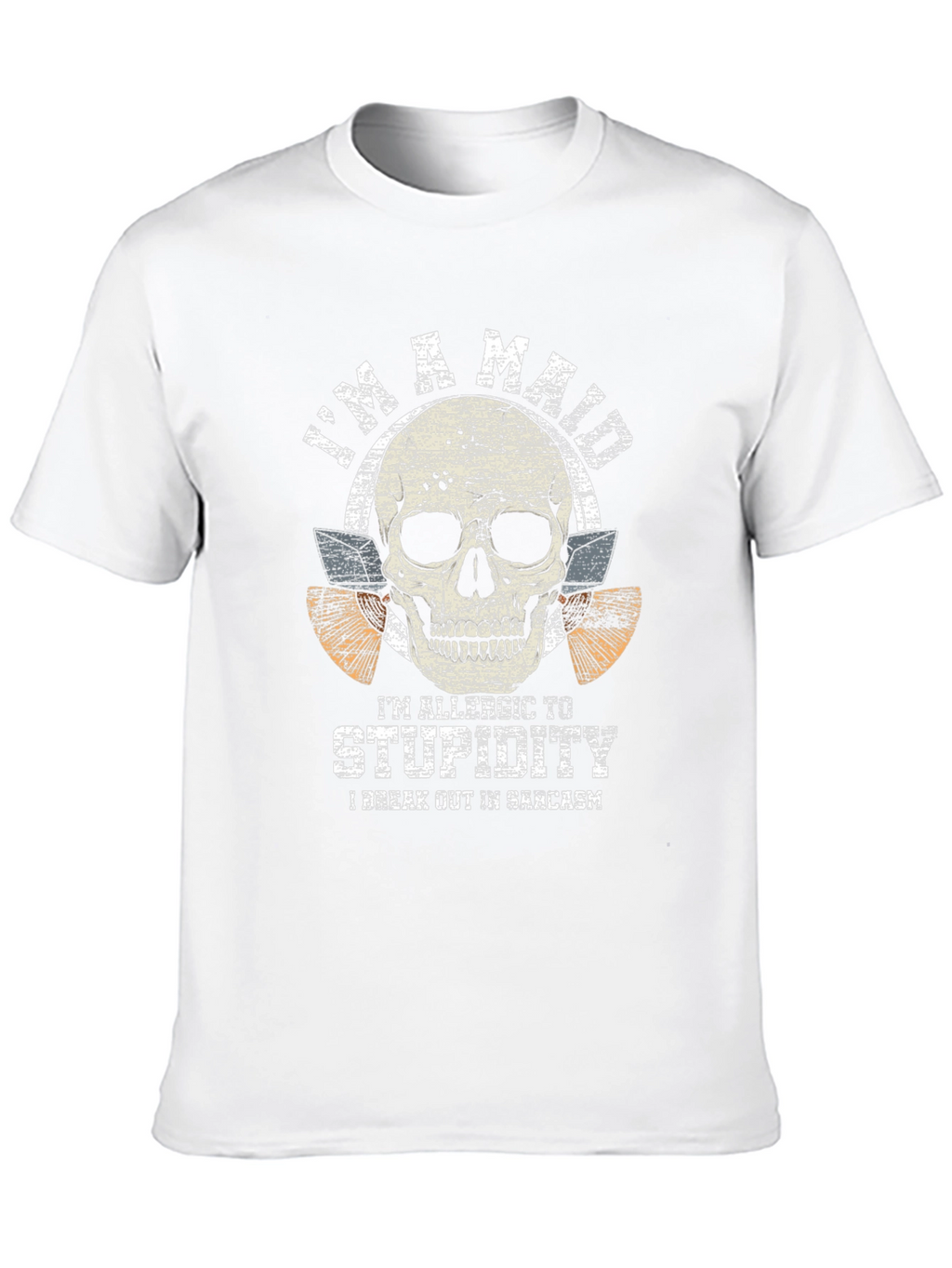 Mad Allergic to Stupidity Skull Graphic Tee