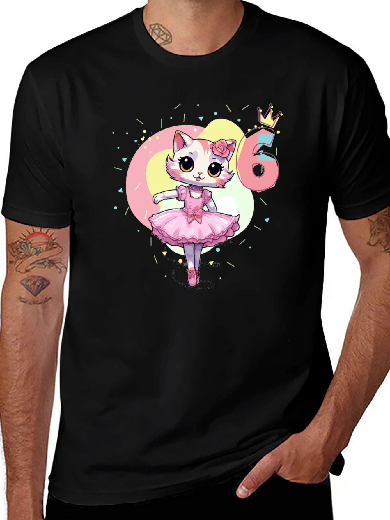 Cute Kitty Ballerina 6th Birthday T-Shirt