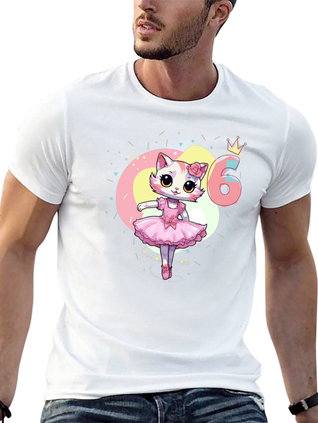 Cute Kitty Ballerina 6th Birthday T-Shirt