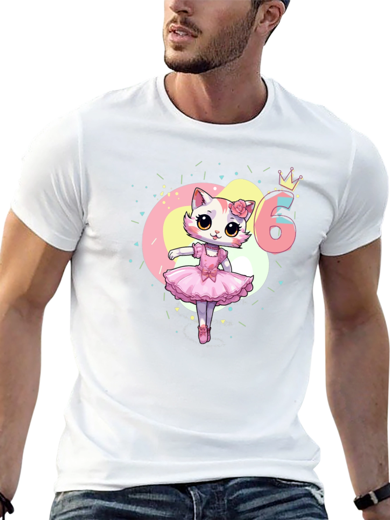 Cute Kitty Ballerina 6th Birthday T-Shirt