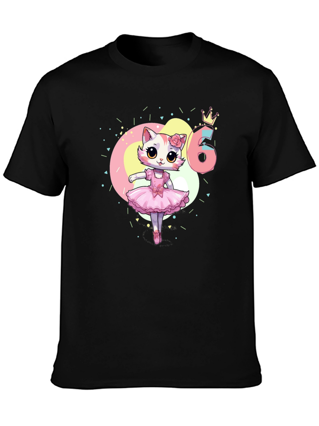 Cute Kitty Ballerina 6th Birthday T-Shirt