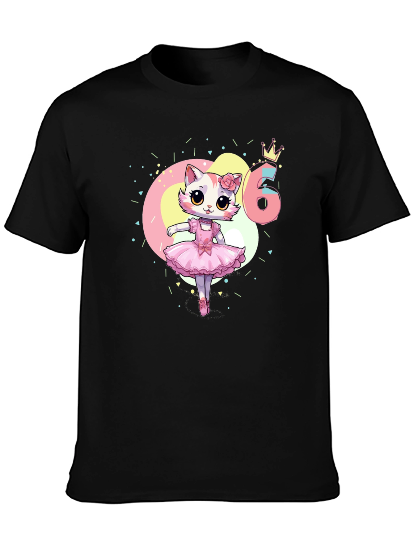 Cute Kitty Ballerina 6th Birthday T-Shirt
