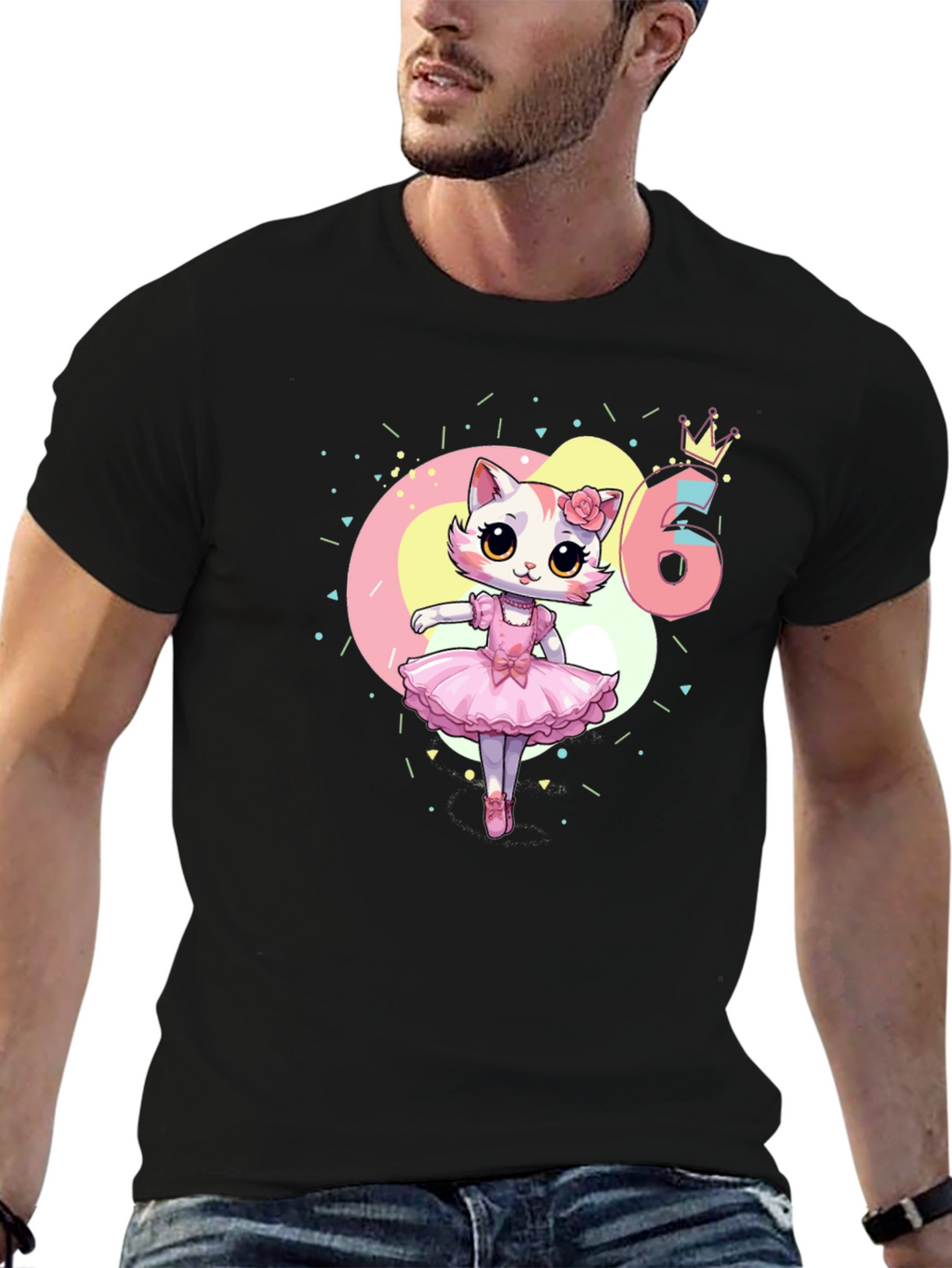 Cute Kitty Ballerina 6th Birthday T-Shirt