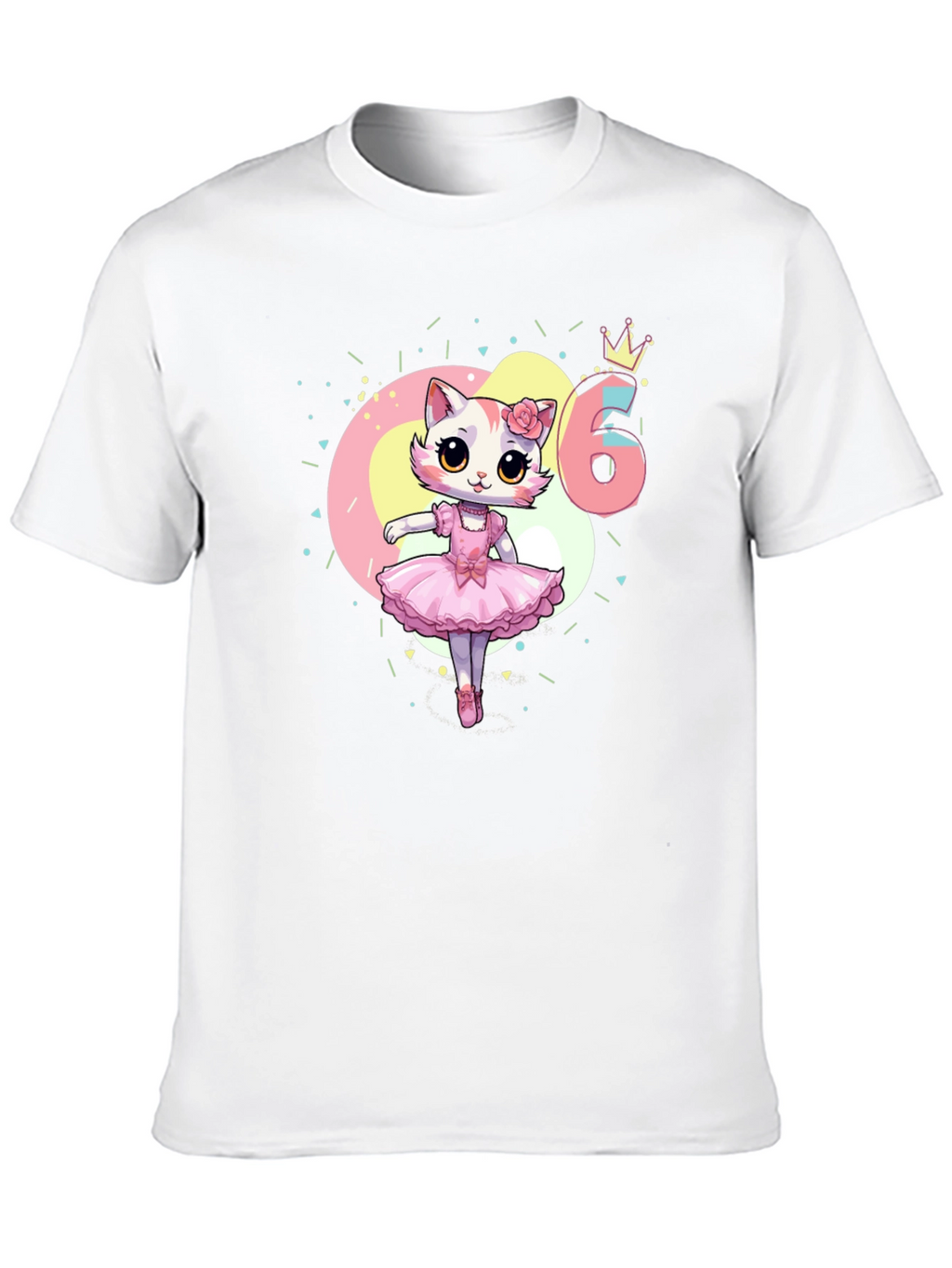 Cute Kitty Ballerina 6th Birthday T-Shirt
