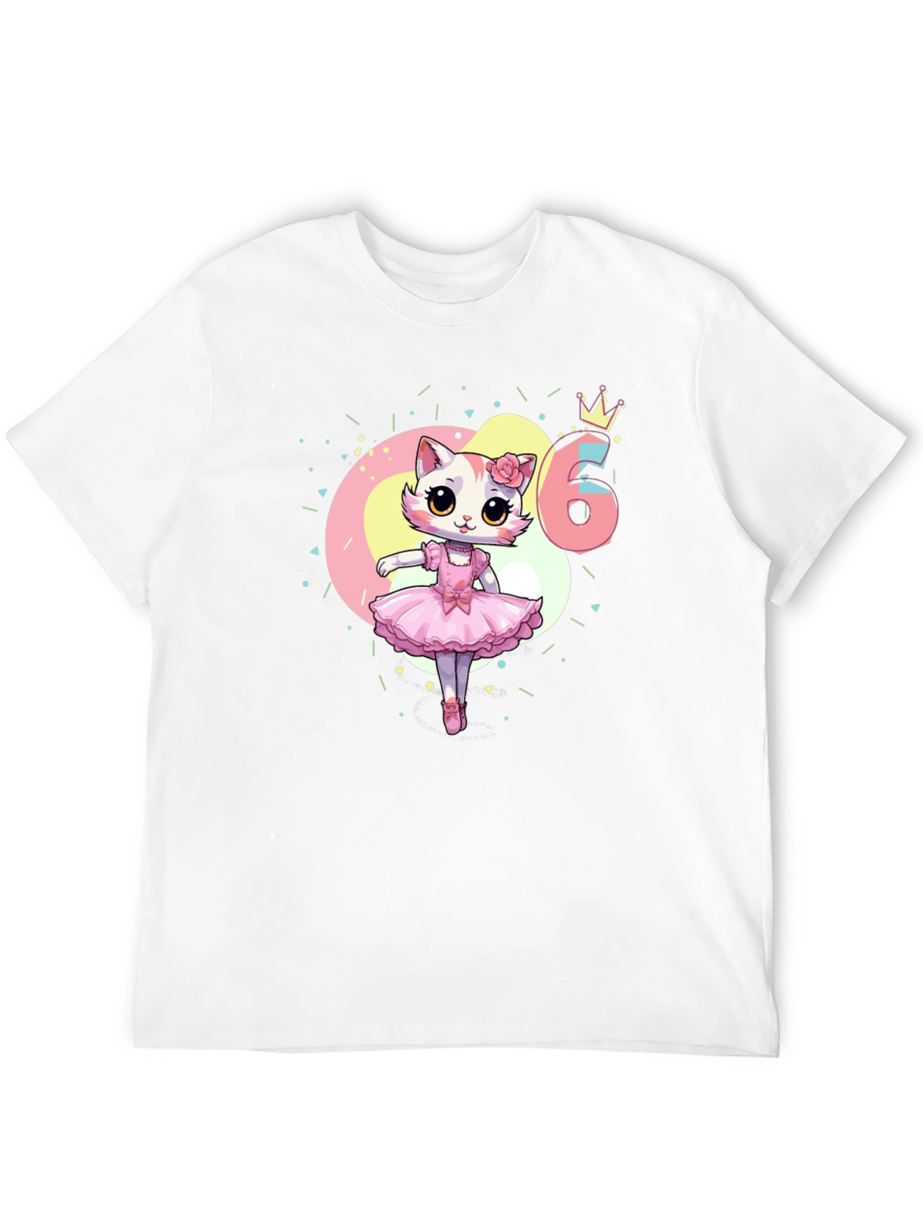 Cute Kitty Ballerina 6th Birthday T-Shirt