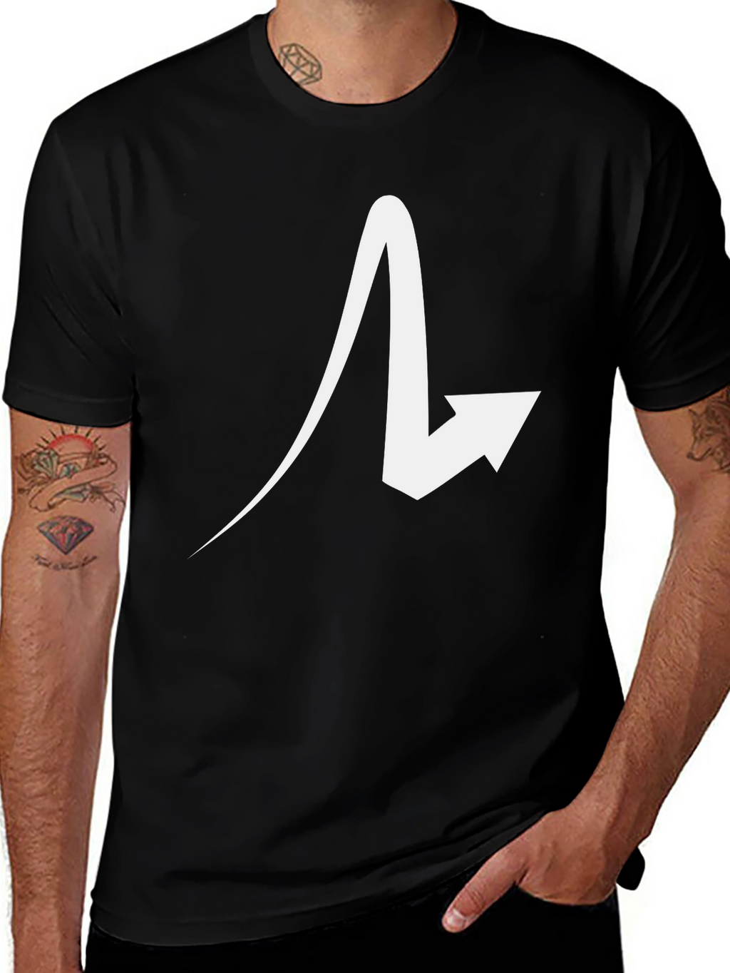 Abstract Arrow Black T-Shirt