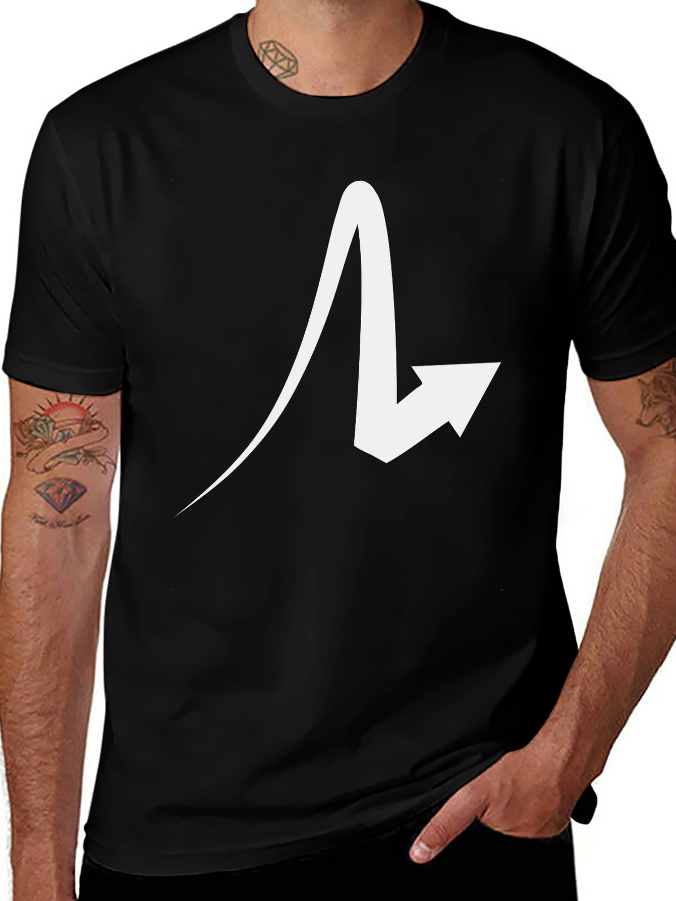 Abstract Arrow Black T-Shirt