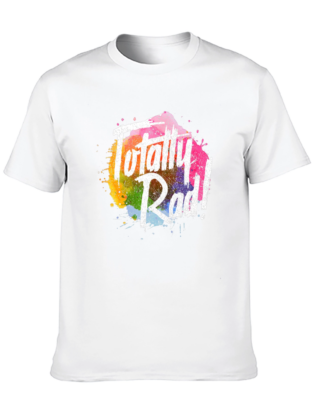 Totally Rad Graphic Tee - Vibrant Rainbow Splash Design