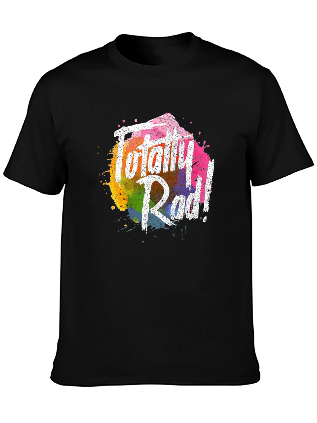 Totally Rad Graphic Tee - Vibrant Rainbow Splash Design