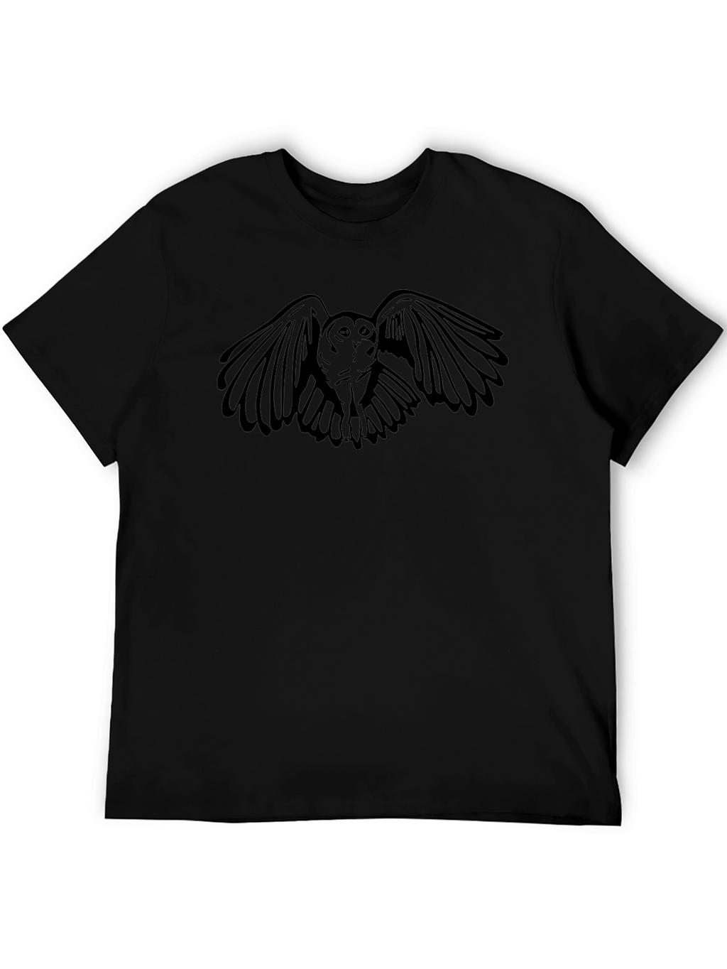 Mens Black Owl Graphic T-Shirt