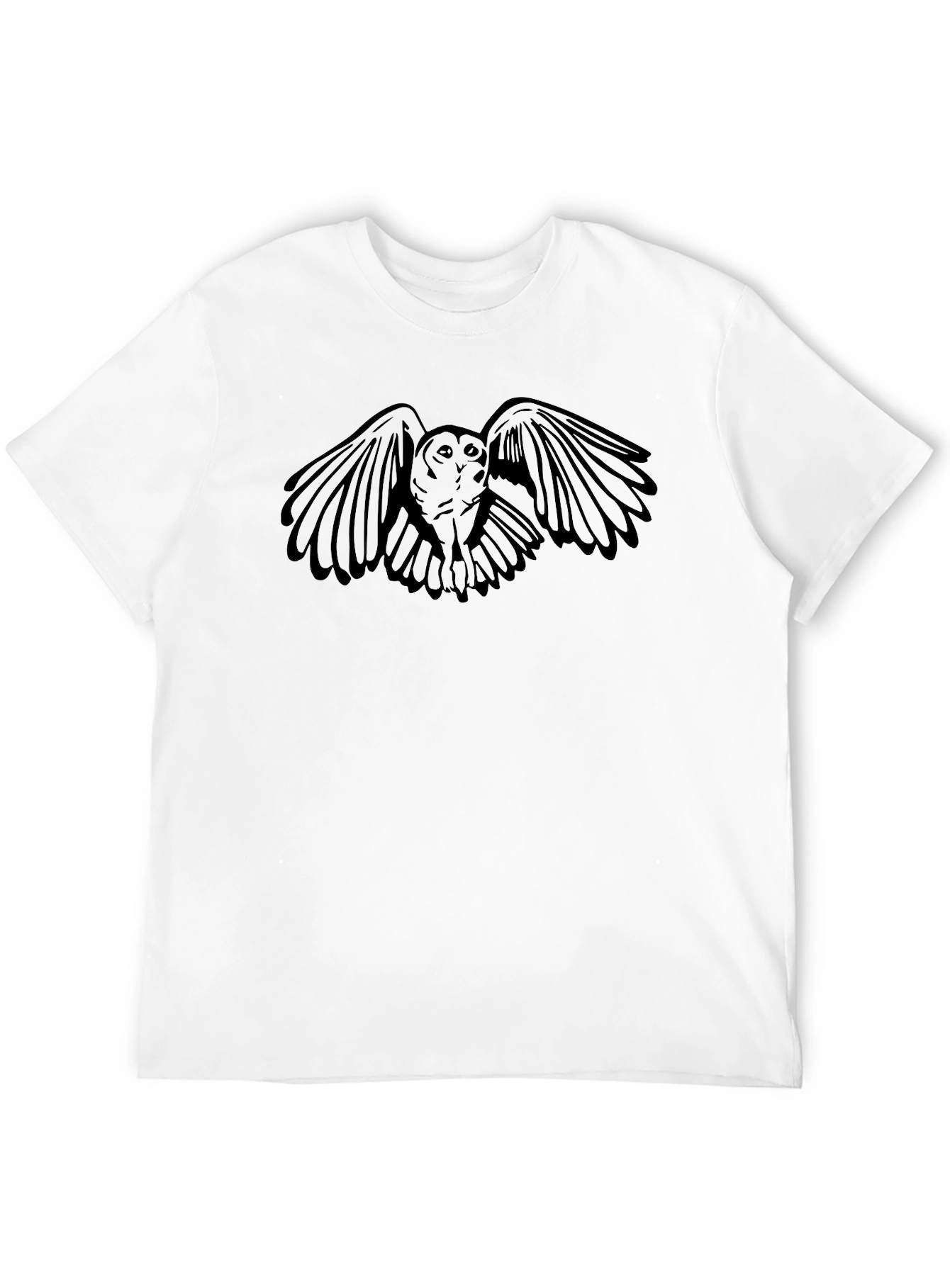 Mens Black Owl Graphic T-Shirt