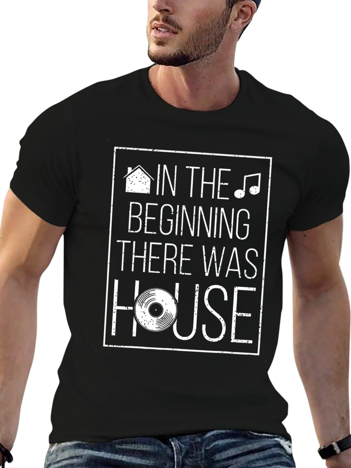 In The Beginning There Was House T-Shirt - Music Lover Tee