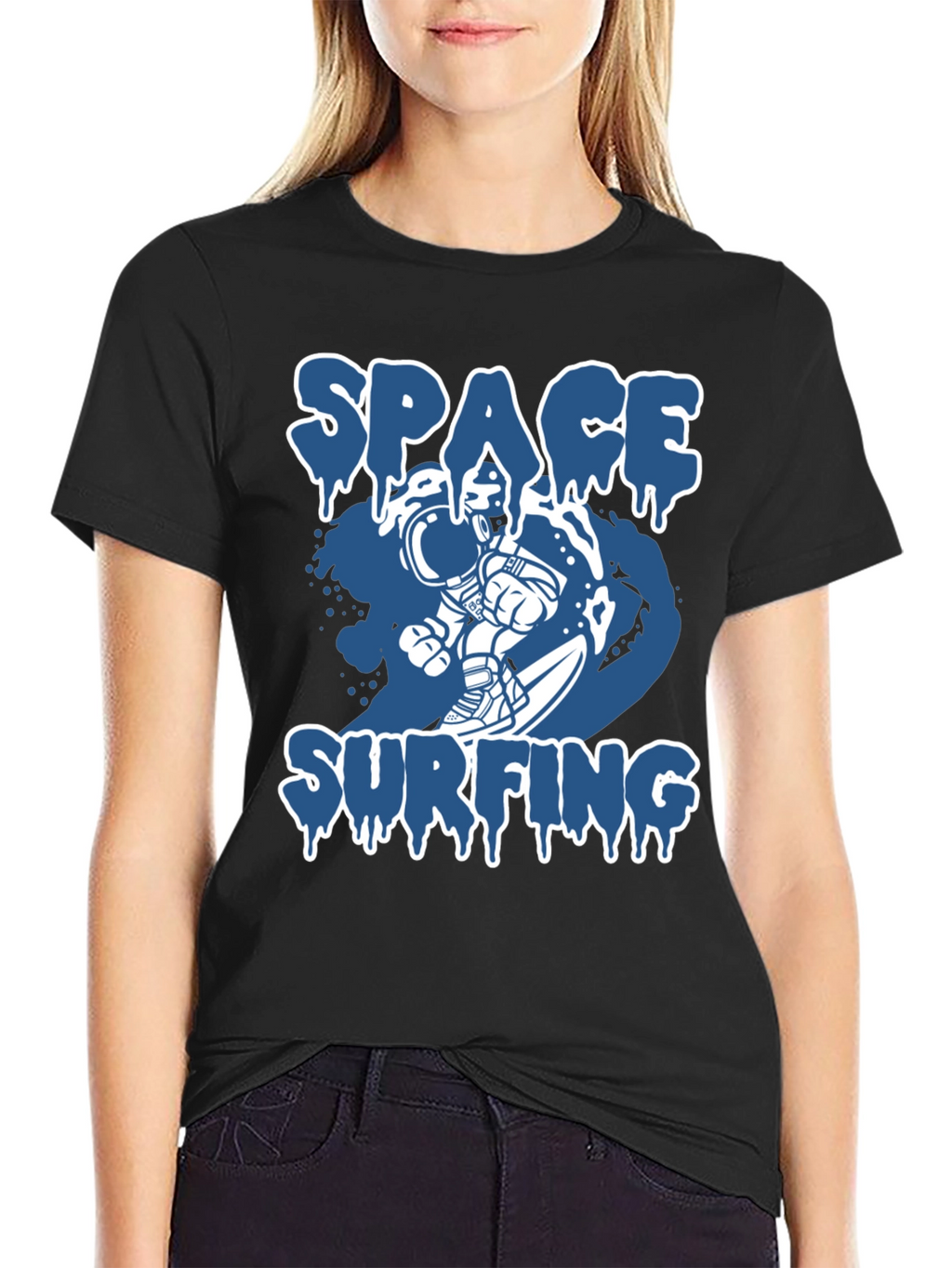 Space Surfing Graphic Tee - Astronaut T-Shirt