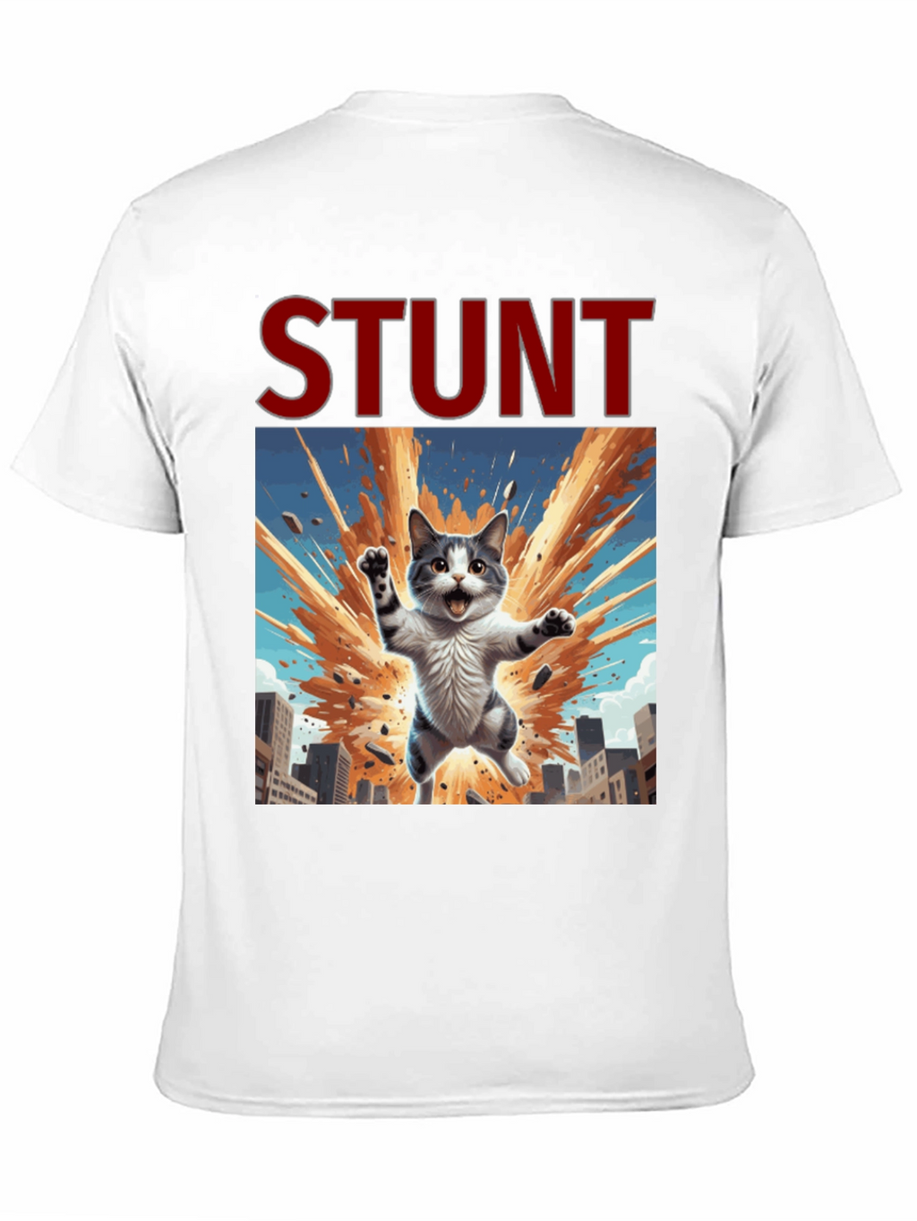 Stunt Cat Graphic Tee - Black Cotton T-Shirt