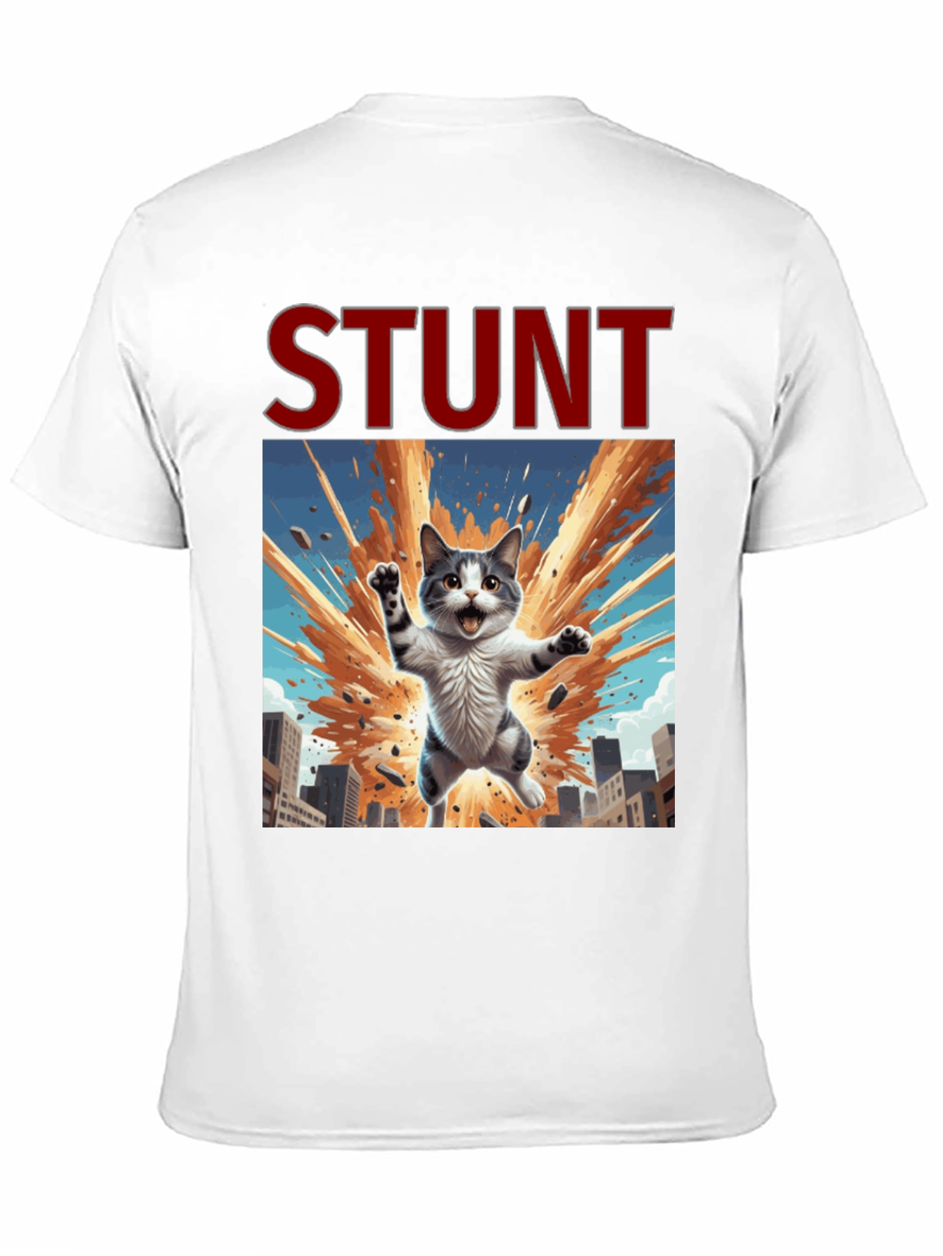 Stunt Cat Graphic Tee - Black Cotton T-Shirt
