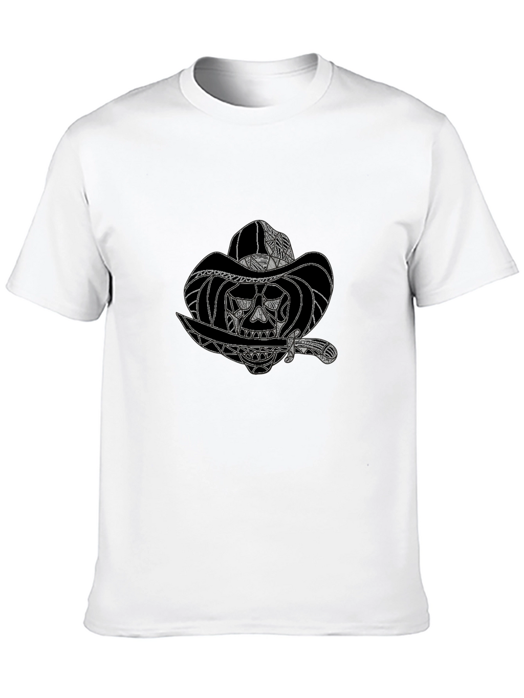 Skull Cowboy Graphic Black T-Shirt