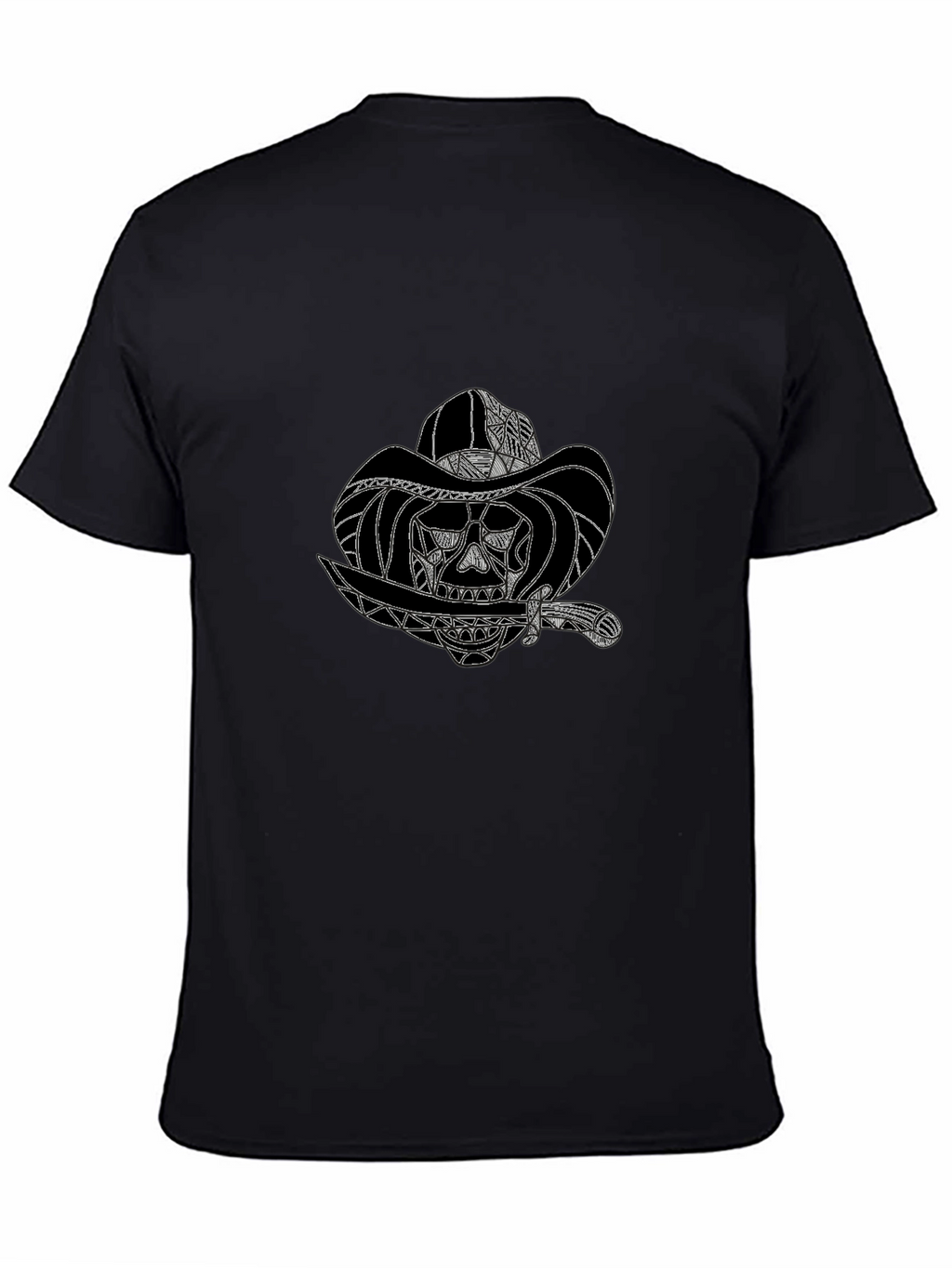 Skull Cowboy Graphic Black T-Shirt
