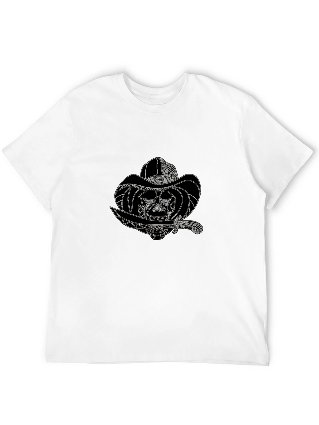 Skull Cowboy Graphic Black T-Shirt