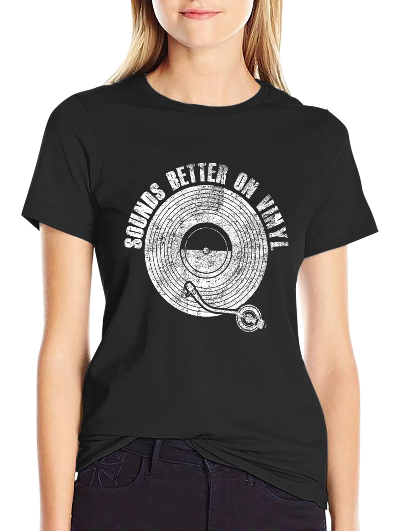 Sounds Better on Vinyl Black Graphic Tee