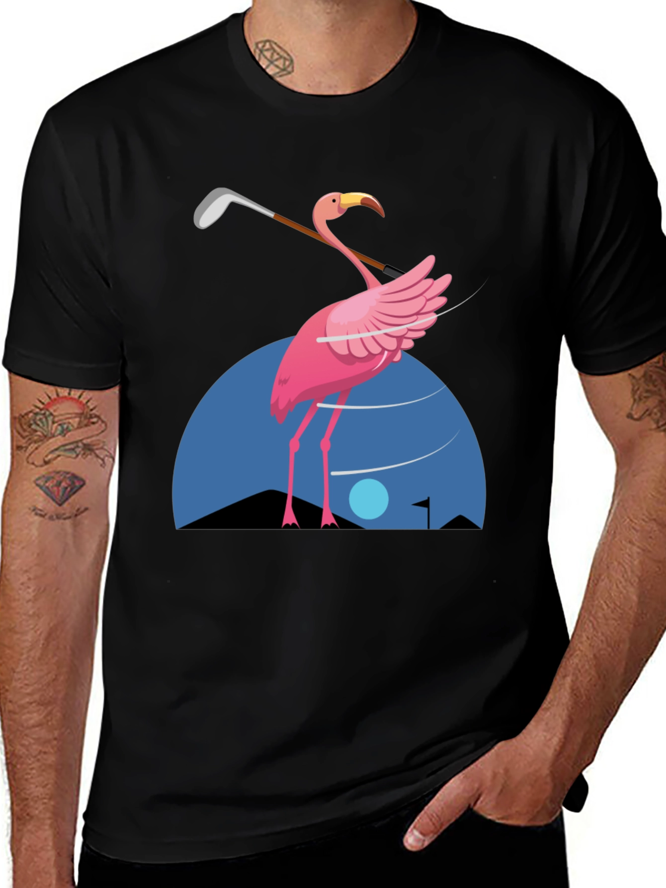 Flamingo Golf T-Shirt - Fun Graphic Tee