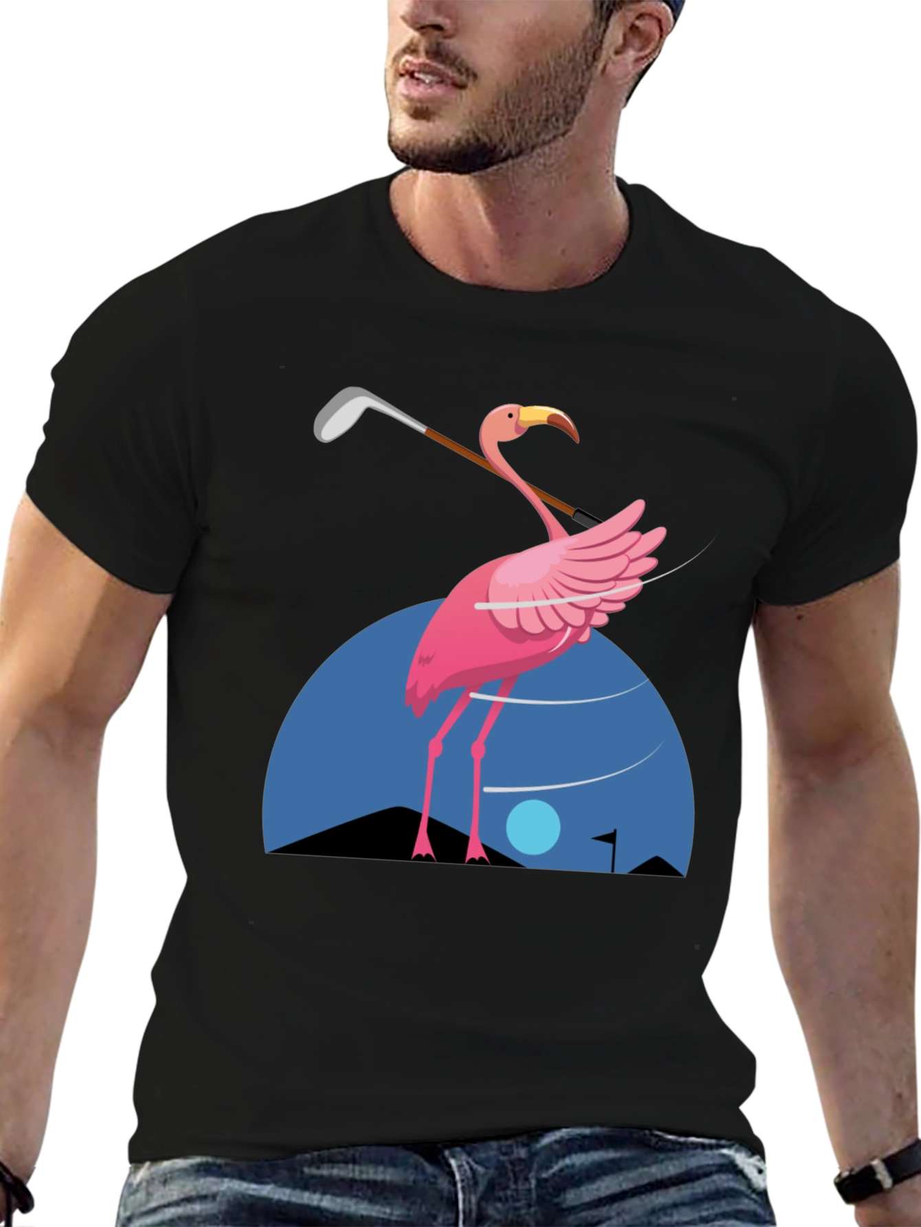 Flamingo Golf T-Shirt - Fun Graphic Tee