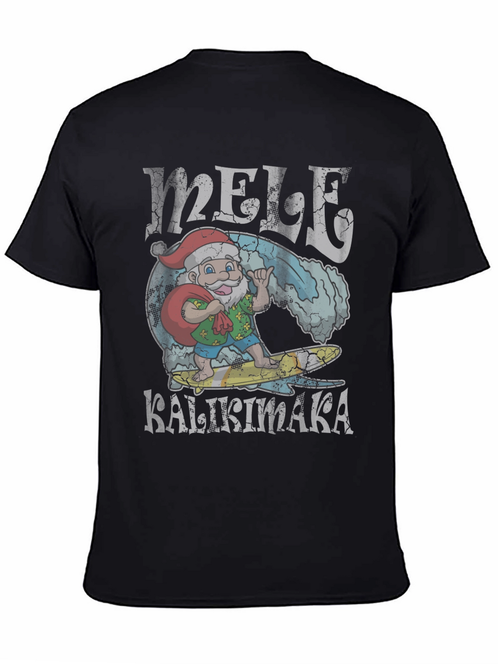 Mele Kalikimaka Santa Surfing Graphic T-Shirt