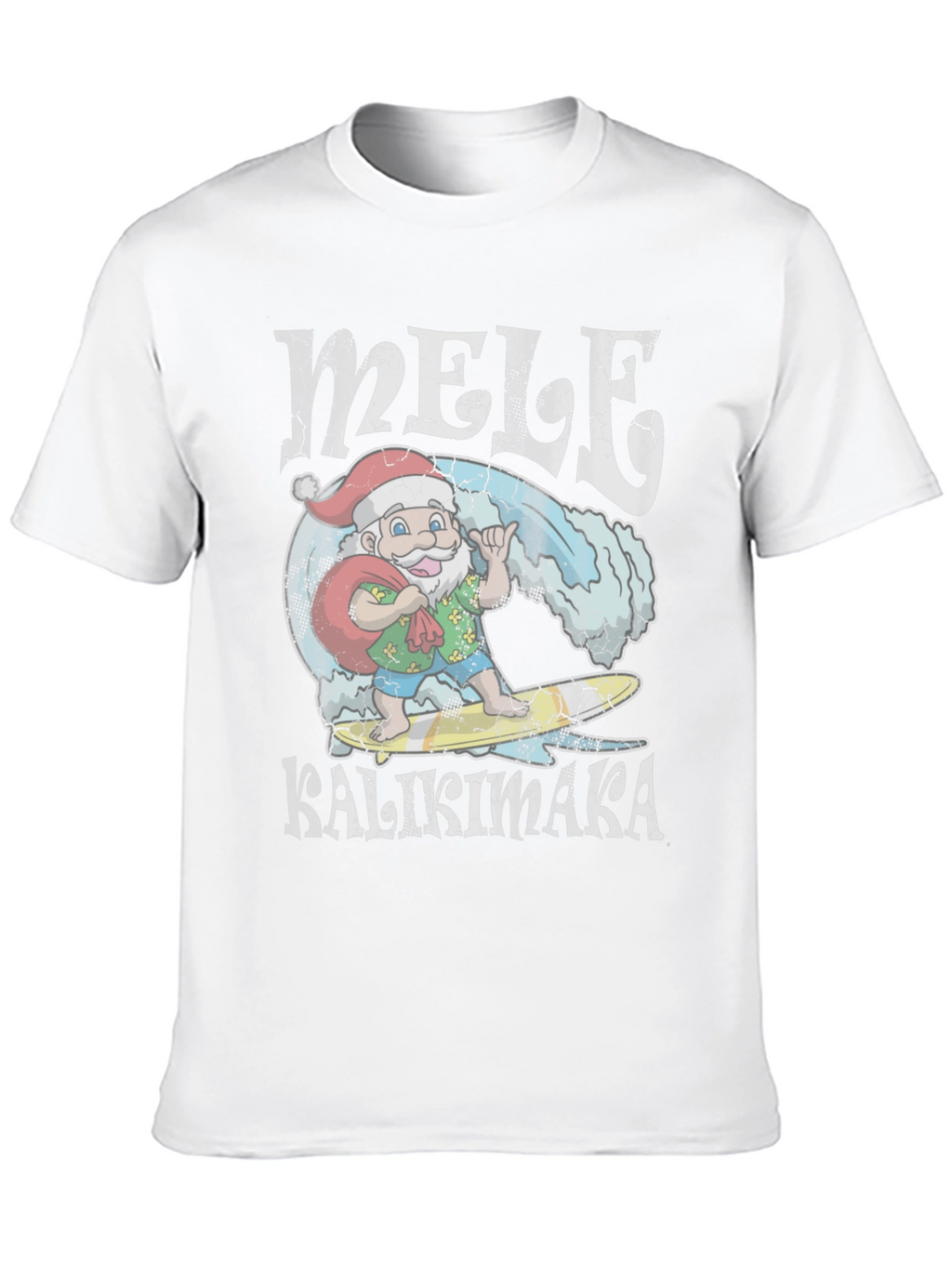 Mele Kalikimaka Santa Surfing Graphic T-Shirt
