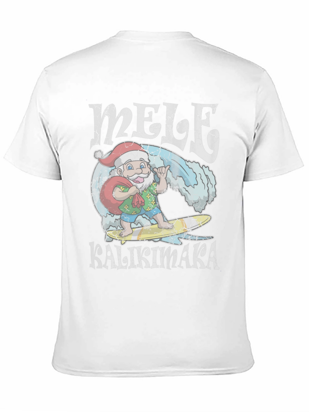 Mele Kalikimaka Santa Surfing Graphic T-Shirt