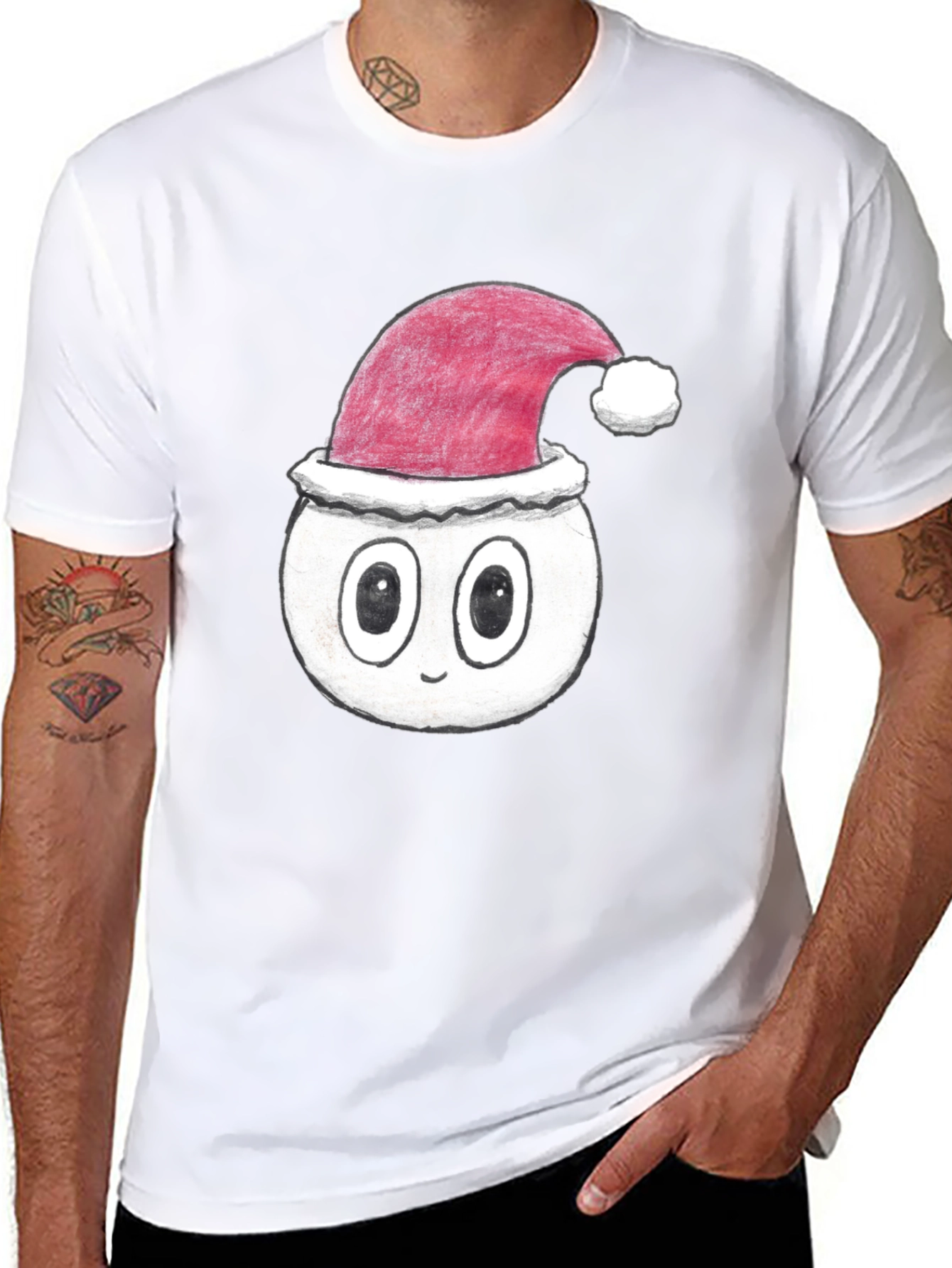 Festive Cartoon Face T-Shirt - Holiday Style