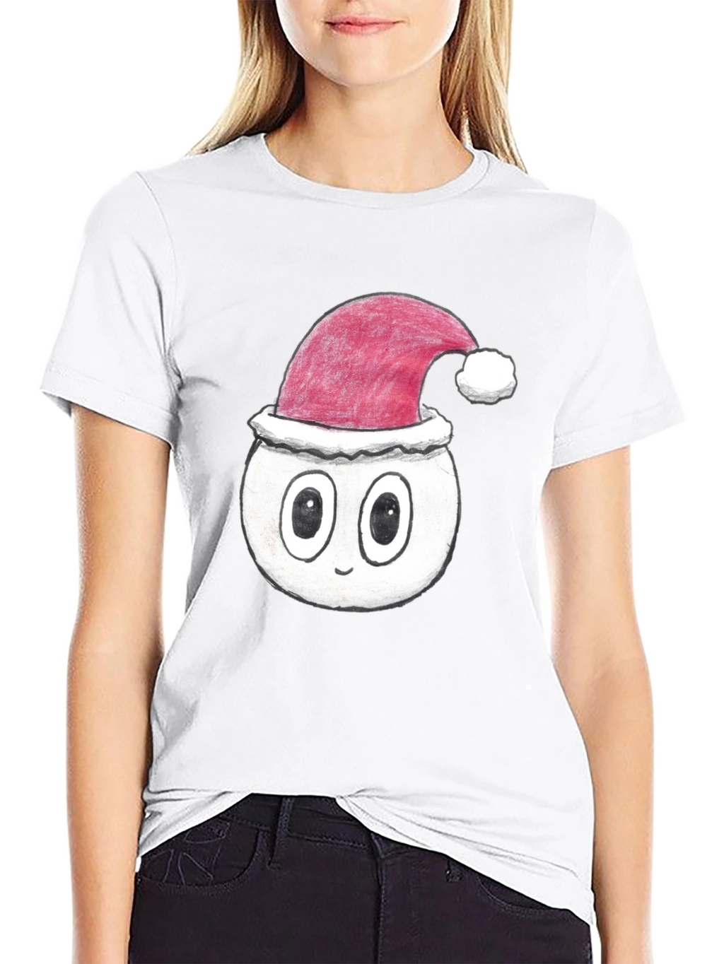 Festive Cartoon Face T-Shirt - Holiday Style