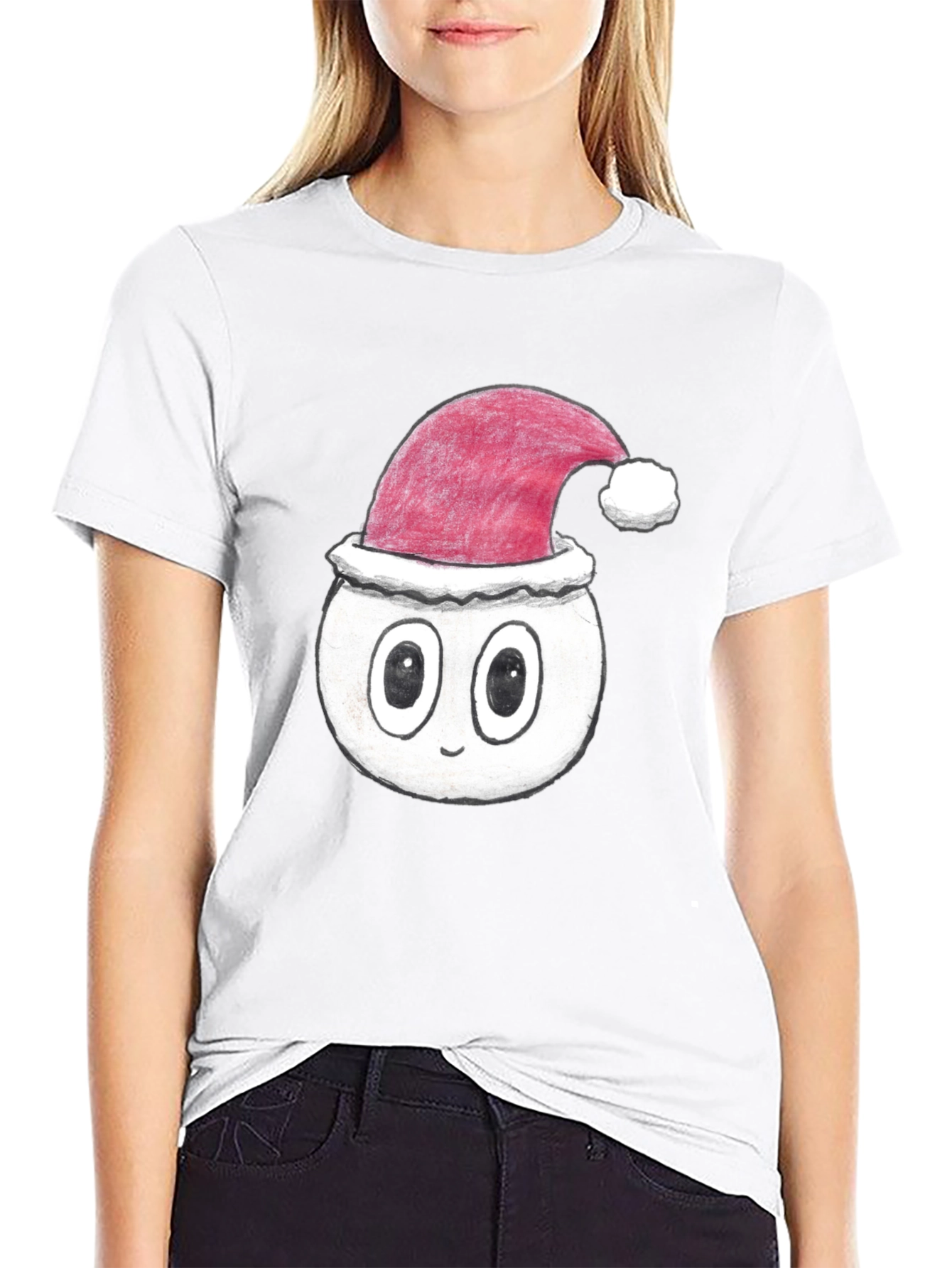 Festive Cartoon Face T-Shirt - Holiday Style