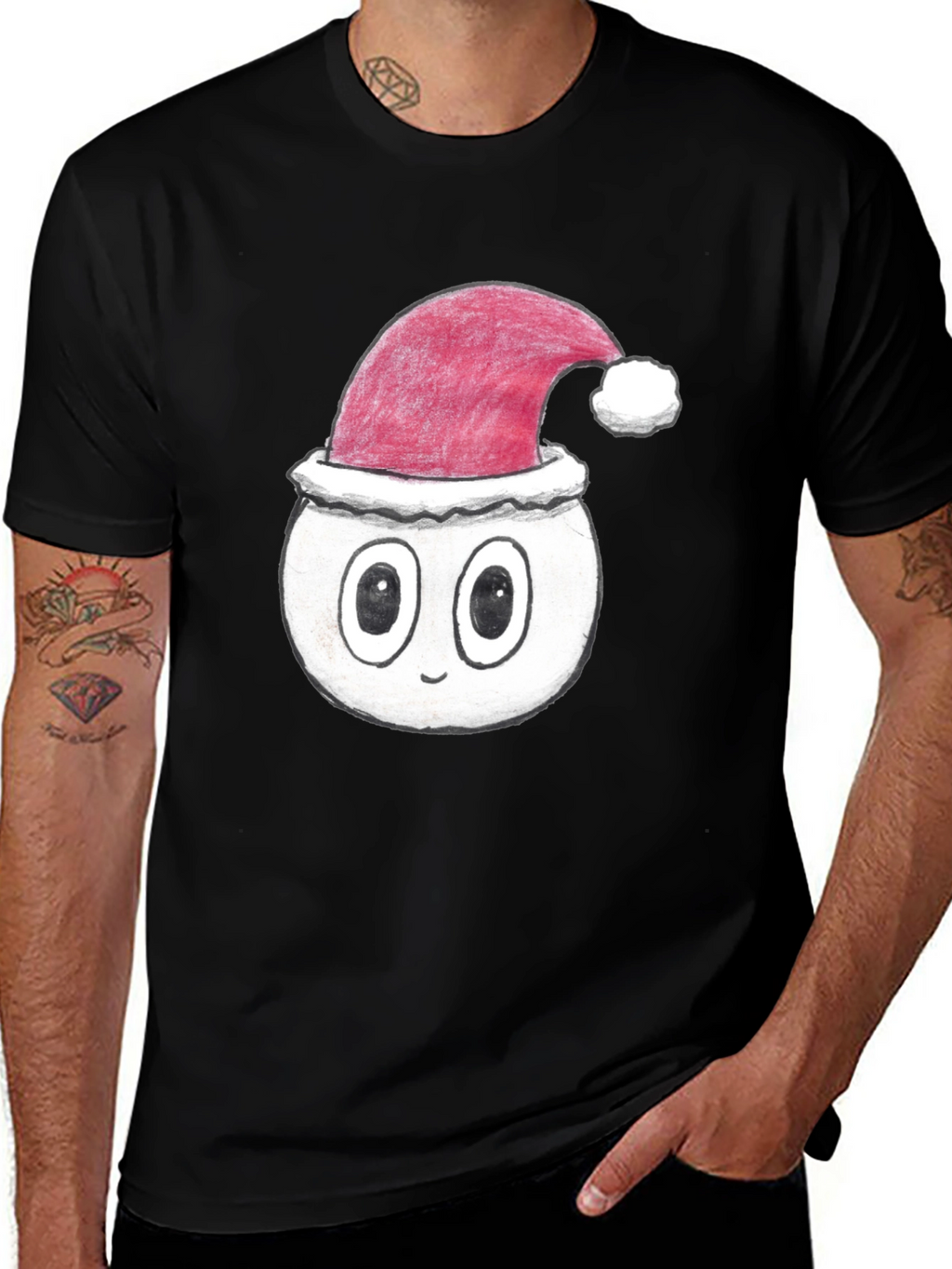 Festive Cartoon Face T-Shirt - Holiday Style