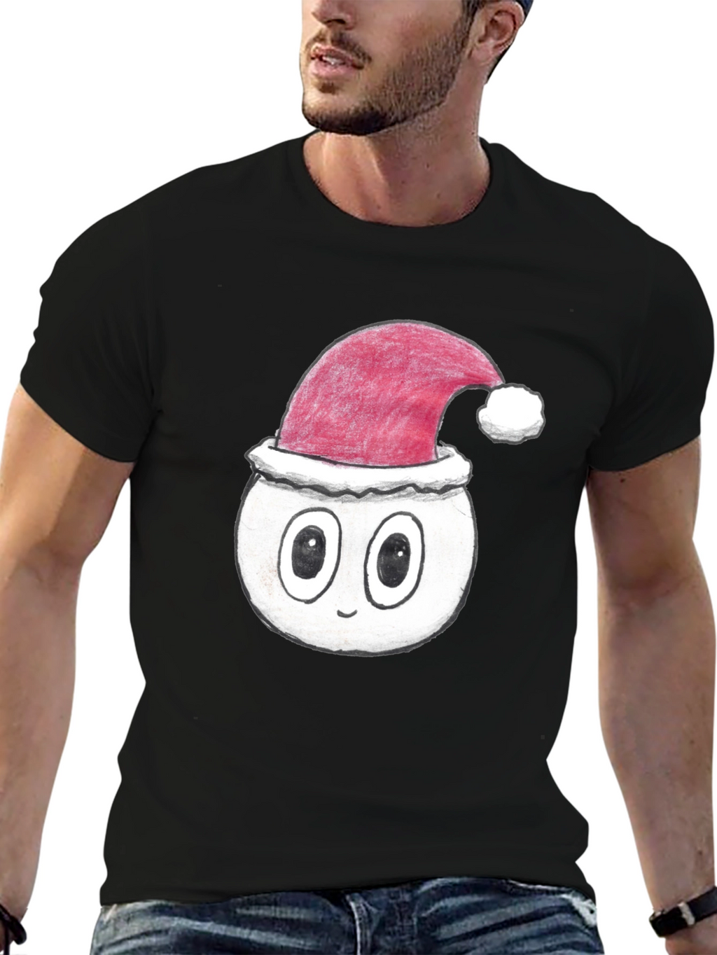 Festive Cartoon Face T-Shirt - Holiday Style