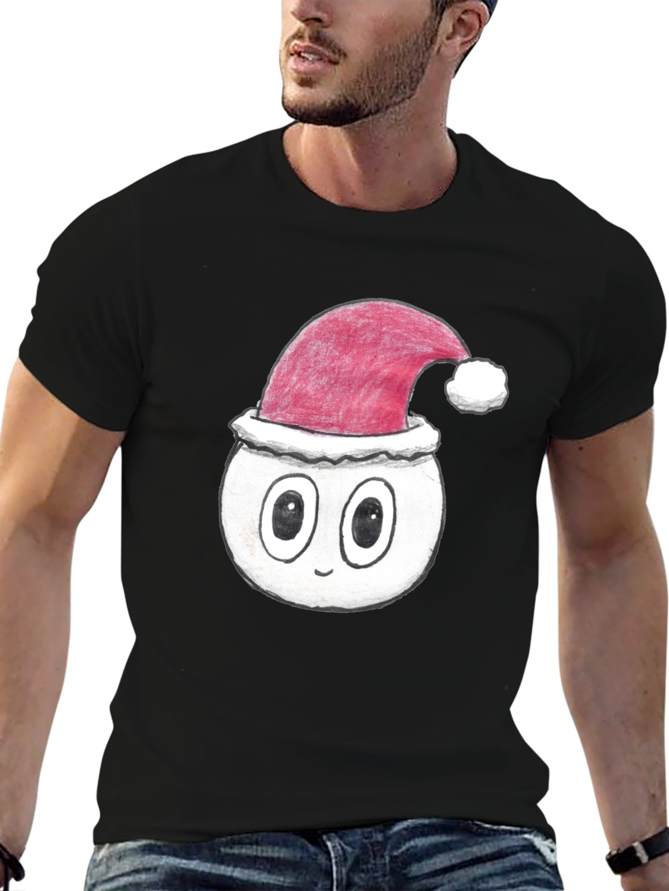 Festive Cartoon Face T-Shirt - Holiday Style
