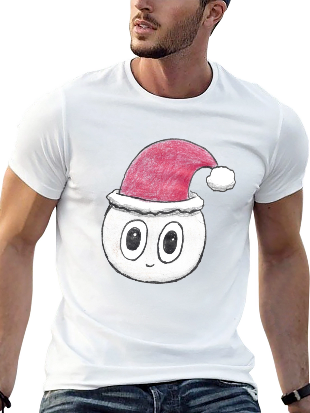 Festive Cartoon Face T-Shirt - Holiday Style