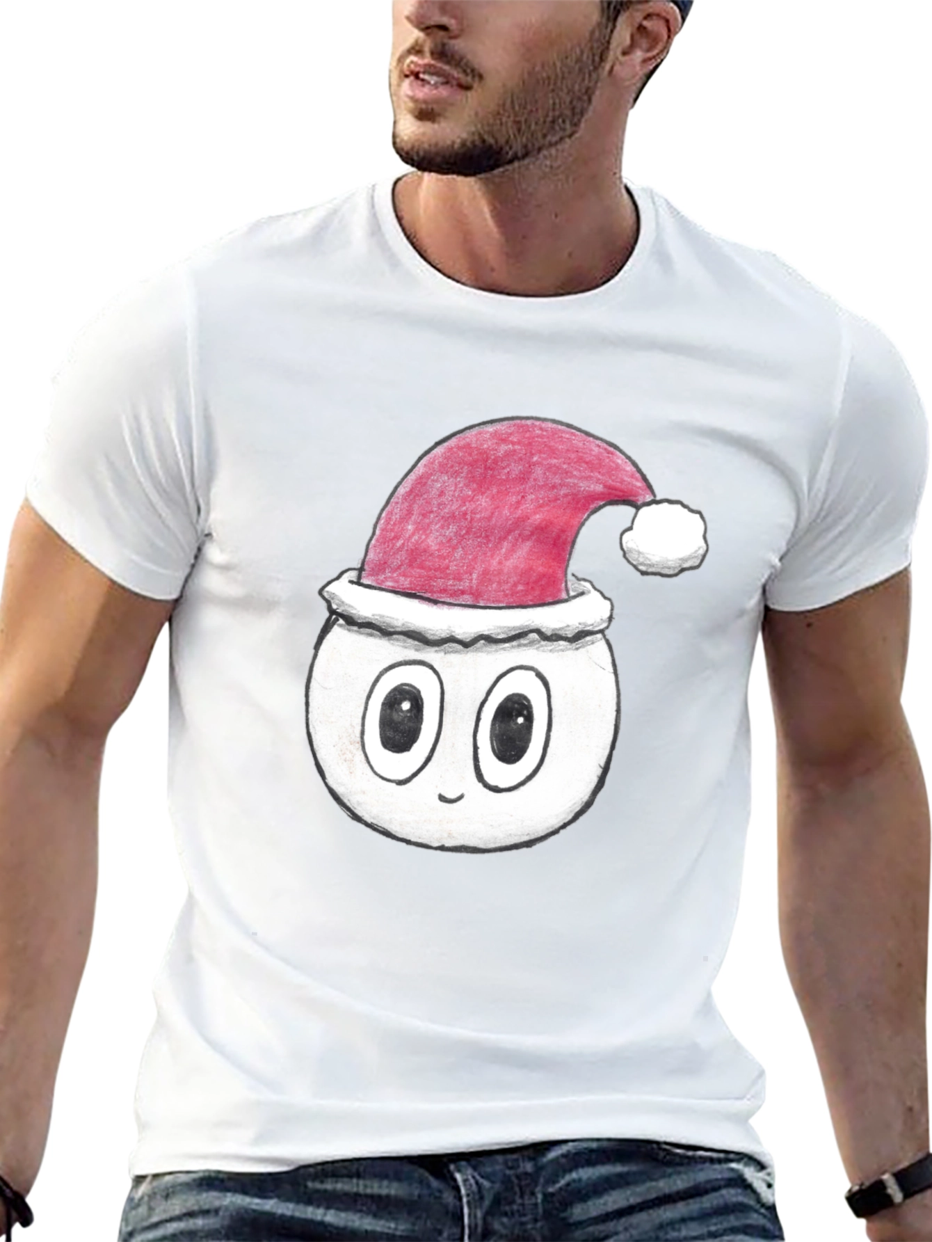 Festive Cartoon Face T-Shirt - Holiday Style