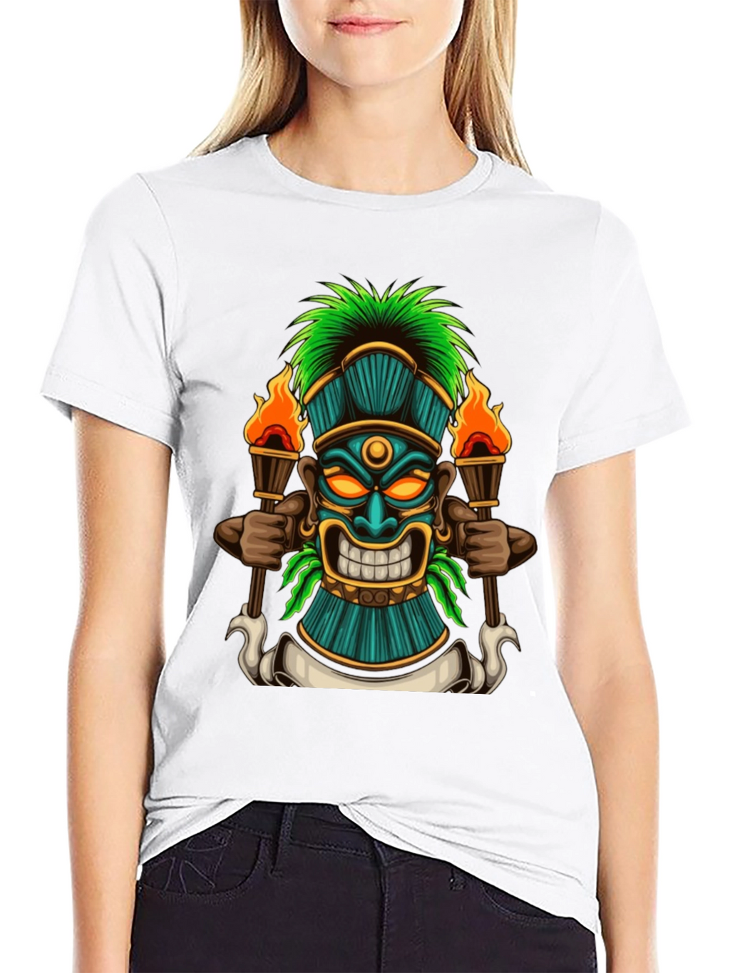 Tiki Totem Graphic Tee - Island Vibes