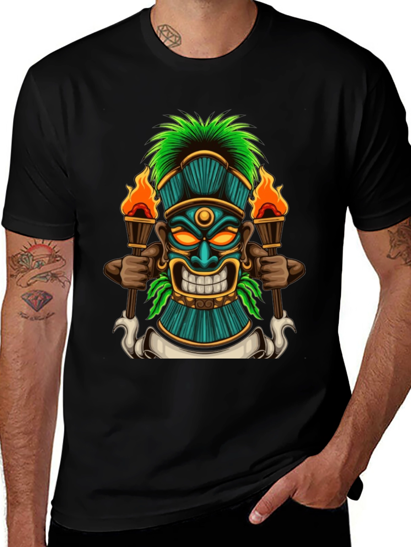 Tiki Totem Graphic Tee - Island Vibes