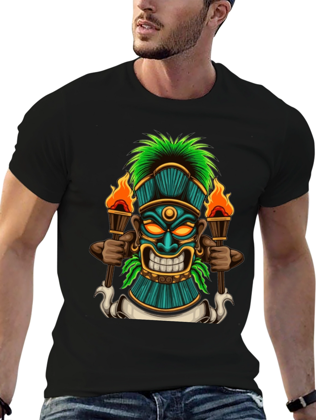 Tiki Totem Graphic Tee - Island Vibes