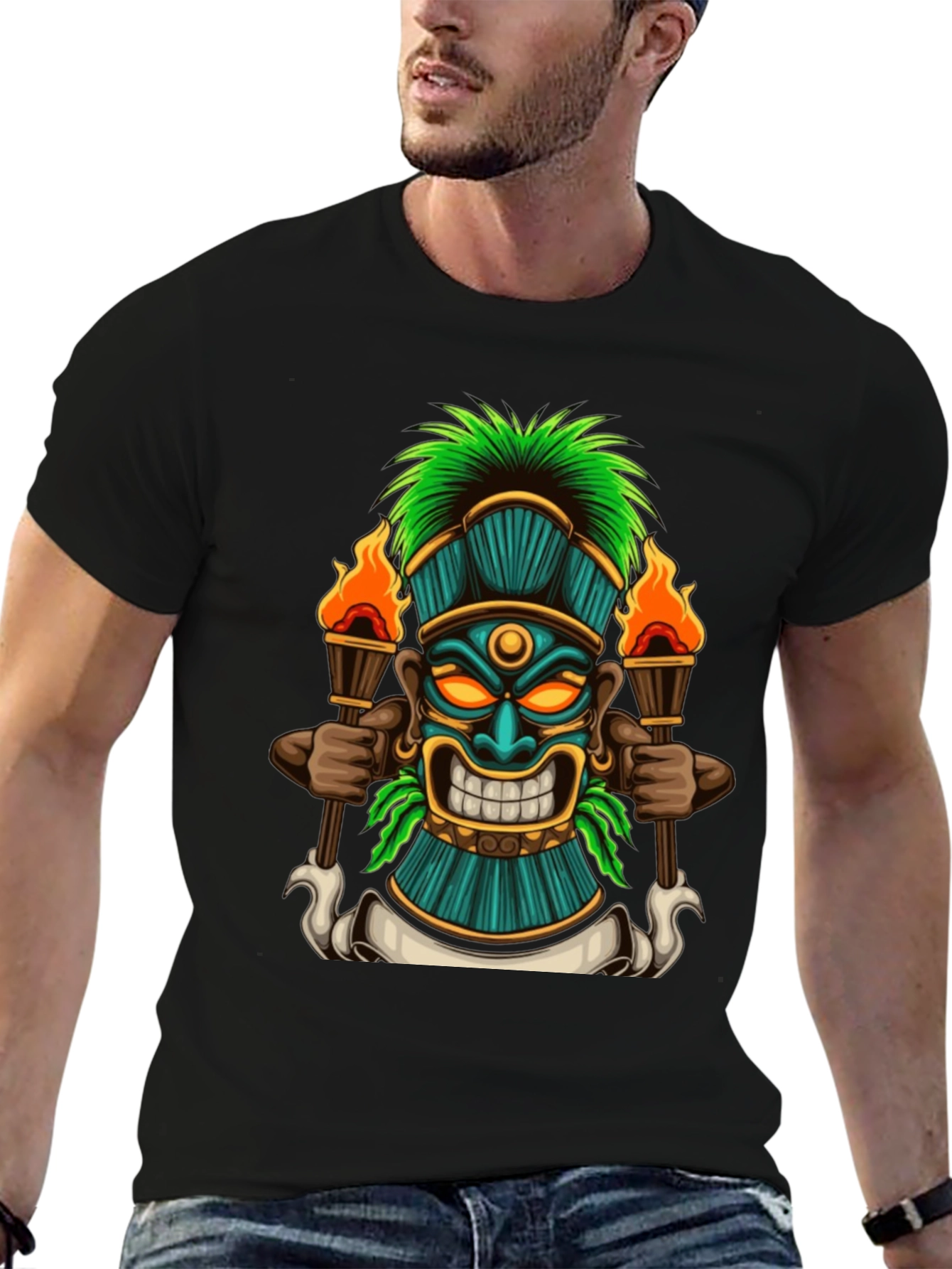 Tiki Totem Graphic Tee - Island Vibes