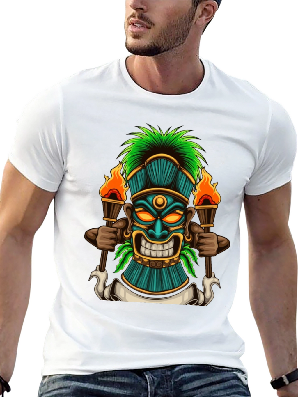 Tiki Totem Graphic Tee - Island Vibes